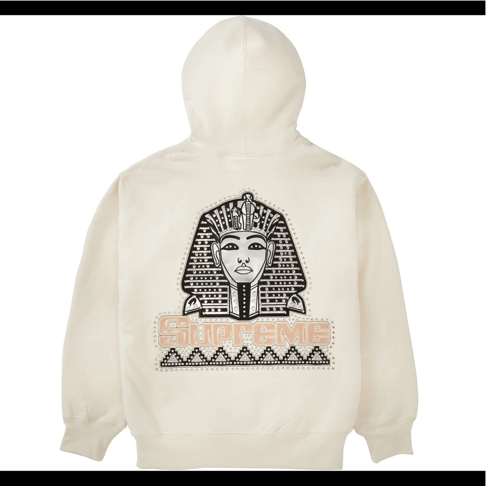 Supreme Pharaoh Studded Hooded Sweatshirt Natural